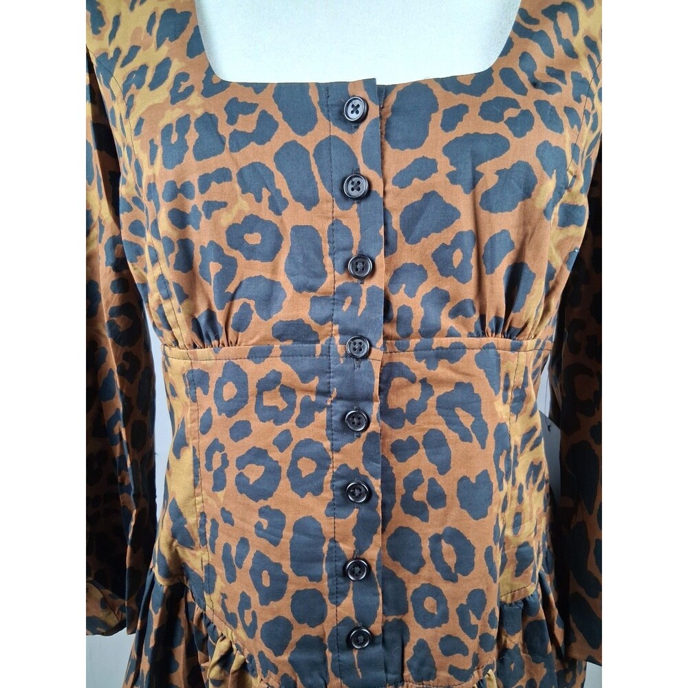 Leopard Animal Print Belted Midi Dress Tuckernuck Graciela Women's Size 8 NWT - Picture 9 of 16